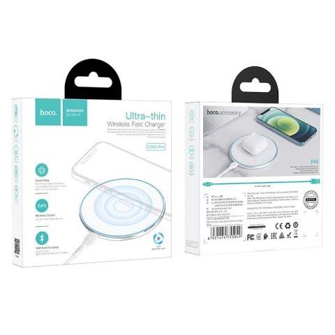 HOCO ładowarka indukcyjna z podświetleniem 2A 15W CW6 Pro biała HOCO ładowarka indukcyjna z podświetleniem 2A 15W CW6 Pro biała