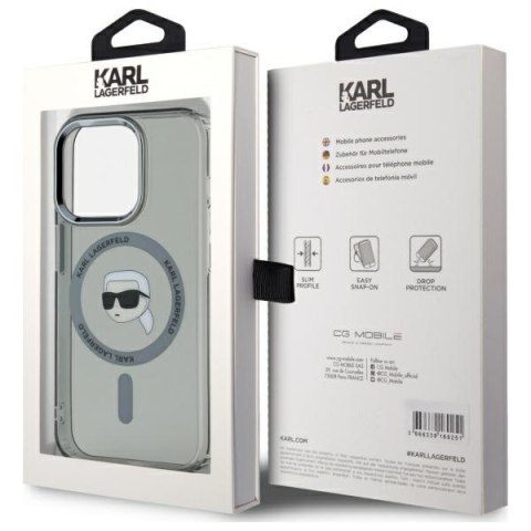 Karl Lagerfeld nakładka HC MagSafe IML Metal K. Head do iPhone 15 Pro 6,1" czarna Karl Lagerfeld nakładka HC MagSafe IML Metal K. Head do iPhone 15 Pro 6,1" czarna