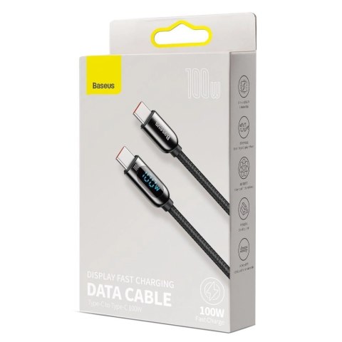 Kabel Baseus CATSK-C01 USB-C - USB-C PD QC 100W 5A 480Mb/s 2m - czarny Kabel Baseus CATSK-C01 USB-C - USB-C PD QC 100W 5A 480Mb/s 2m - czarny