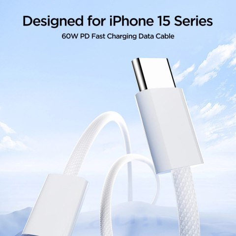 Kabel Joyroom Ben Series S-A45 USB-C / USB-C 60W 1 m - biały Kabel Joyroom Ben Series S-A45 USB-C / USB-C 60W 1 m - biały