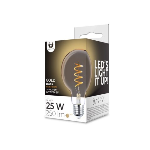 Żarówka LED Filament E27 G95 4W 230V 2000K 250lm SF złota Forever Light Żarówka LED Filament E27 G95 4W 230V 2000K 250lm SF złota Forever Light