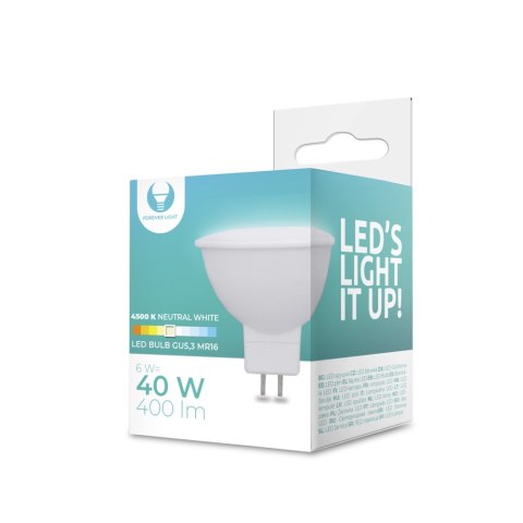 Żarówka LED GU5,3 MR16 6W 12V 4500K 400lm Forever Light Żarówka LED GU5,3 MR16 6W 12V 4500K 400lm Forever Light