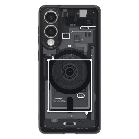 Etui Spigen Ultra Hybrid Mag z MagSafe na Samsung Galaxy S25 Edge z nadrukiem - czarne Etui Spigen Ultra Hybrid Mag z MagSafe na Samsung Galaxy S25 Edge z nadrukiem - czarne