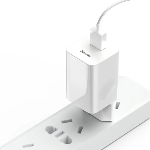 Ładowarka Baseus Charging Quick Charger CCALL-BX02 sieciowa USB-A 24W QC 3.0 - biała Ładowarka Baseus Charging Quick Charger CCALL-BX02 sieciowa USB-A 24W QC 3.0 - biała
