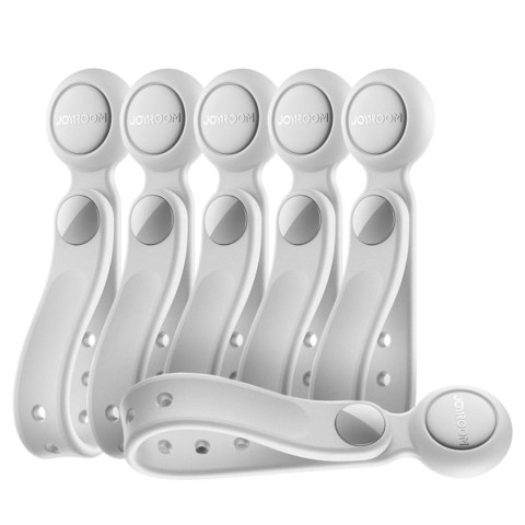 Opaska na kable Joyroom JR-ZS422 silikonowa, z magnesem, zestaw 6 sztuk - biała Opaska na kable Joyroom JR-ZS422 silikonowa, z magnesem, zestaw 6 sztuk - biała