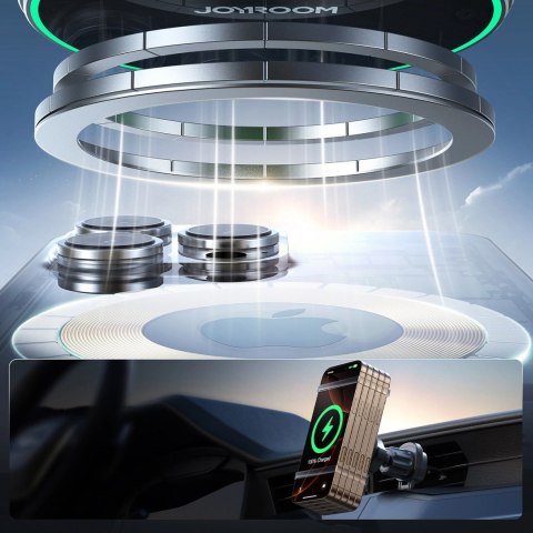 Uchwyt Joyroom JR-ZS412 z ładowarką Qi2 15W, samochodowy, na kratkę nawiewu - czarny Uchwyt Joyroom JR-ZS412 z ładowarką Qi2 15W, samochodowy, na kratkę nawiewu - czarny