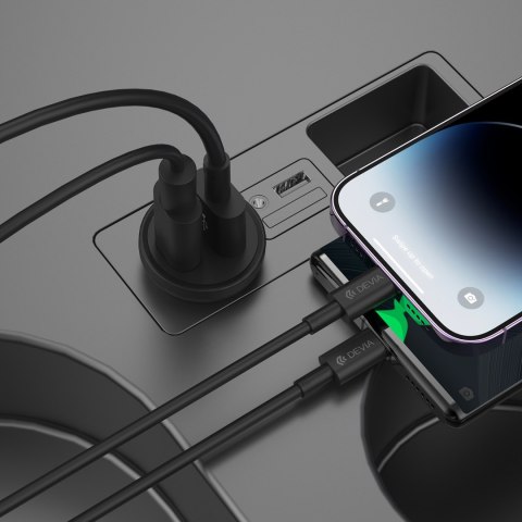 Devia ładowarka samochodowa Smart Mini PD QC 3.0 30W 1x USB 1x USB-C biała Devia ładowarka samochodowa Smart Mini PD QC 3.0 30W 1x USB 1x USB-C biała