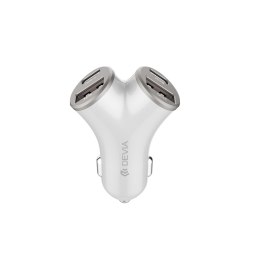 Devia ładowarka samochodowa Smart PD 48W 2x USB 2x USB-C srebrna