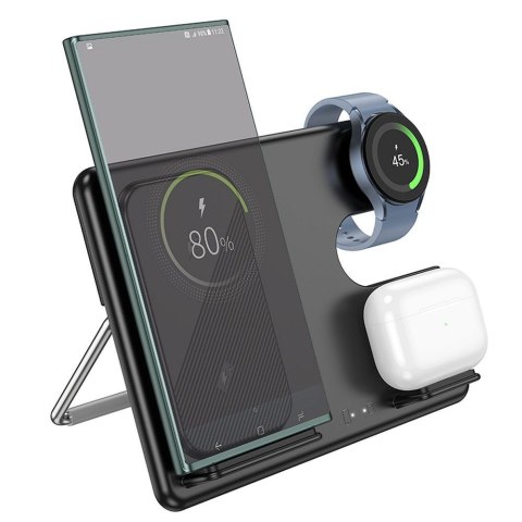 EOL HOCO ładowarka indukcyjna 3w1 kompatybilna z Samsung Watch 15W CQ2 czarna EOL HOCO ładowarka indukcyjna 3w1 kompatybilna z Samsung Watch 15W CQ2 czarna