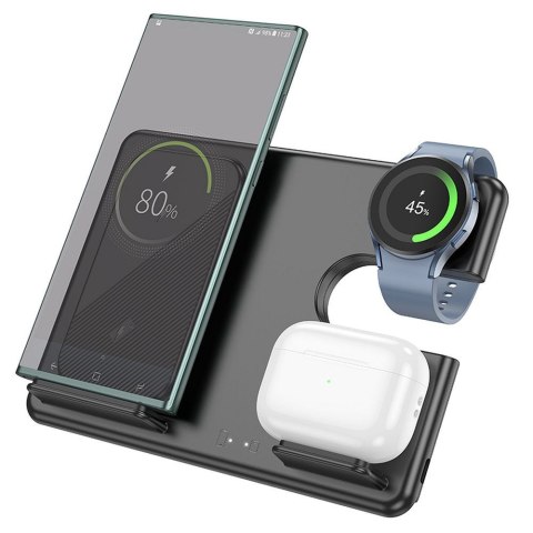 EOL HOCO ładowarka indukcyjna 3w1 kompatybilna z Samsung Watch 15W CQ2 czarna EOL HOCO ładowarka indukcyjna 3w1 kompatybilna z Samsung Watch 15W CQ2 czarna