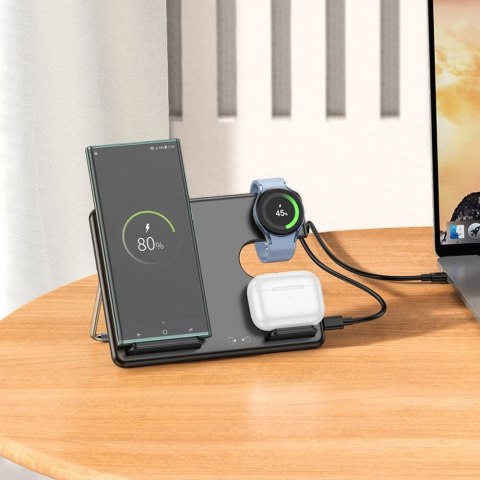 EOL HOCO ładowarka indukcyjna 3w1 kompatybilna z Samsung Watch 15W CQ2 czarna EOL HOCO ładowarka indukcyjna 3w1 kompatybilna z Samsung Watch 15W CQ2 czarna