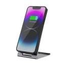 Ładowarka indukcyjna Forcell F-Energy Flip Charge USB C Qi2 15W zgodna z MagSafe srebrna #1