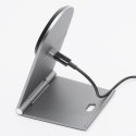 Ładowarka indukcyjna Forcell F-Energy Flip Charge USB C Qi2 15W zgodna z MagSafe srebrna #1
