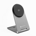 Ładowarka indukcyjna Forcell F-Energy Flip Charge USB C Qi2 15W zgodna z MagSafe srebrna #1