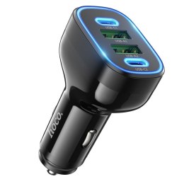 HOCO ładowarka samochodowa 2 x USB A + 2 x Typ C PD QC 72W NZ11 czarna