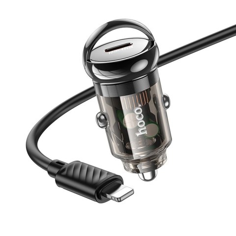 HOCO ładowarka samochodowa Typ C + kabel Typ C do Lightning PD QC3.0 30W Z53 czarna
