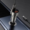 HOCO ładowarka samochodowa USB A + Typ C z wyświetlaczem + kabel Typ C do Lightning PD QC3.0 3A 48W Z50 metal szary