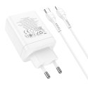 HOCO ładowarka sieciowa 2 x Typ C + USB A + kabel Typ C do Lightning PD QC3.0 3A 35W N33 biała