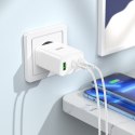 HOCO ładowarka sieciowa 2 x Typ C + USB A + kabel Typ C do Lightning PD QC3.0 3A 35W N33 biała
