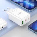 HOCO ładowarka sieciowa 2 x Typ C + USB A + kabel Typ C do Lightning PD QC3.0 3A 35W N33 biała
