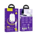 HOCO ładowarka sieciowa 2 x Typ C + USB A + kabel Typ C do Lightning PD QC3.0 3A 35W N33 biała