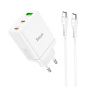 HOCO ładowarka sieciowa 2 x Typ C + USB A + kabel Typ C do Typ C PD QC3.0 3A 35W N33 biała