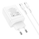 HOCO ładowarka sieciowa 2 x Typ C + USB A + kabel Typ C do Typ C PD QC3.0 3A 35W N33 biała