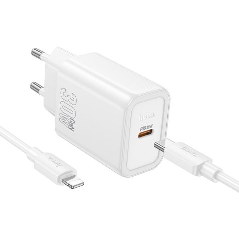 HOCO ładowarka sieciowa Typ C + kabel Typ C do Lightning PD QC 30W N62 biała