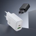HOCO ładowarka sieciowa USB A + Typ C + kabel Typ C do Lightning PD QC3.0 3A 30W N63 biała