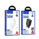 HOCO ładowarka sieciowa USB A + Typ C + kabel Typ C do Lightning PD QC3.0 3A 30W N63 biała