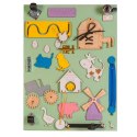 Tablica manipulacyjna drewniana dwustronna farma zielona 28 x 37,5 x 50 cm Tablica manipulacyjna drewniana dwustronna farma zielona 28 x 37,5 x 50 cm