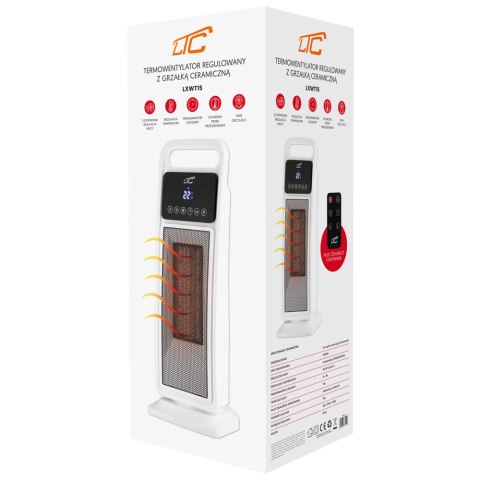 Termowentylator regulowany z grzałką ceramiczną biały 1400/2000W z pilotem Termowentylator regulowany z grzałką ceramiczną biały 1400/2000W z pilotem