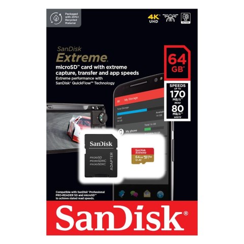 SanDisk karta pamięci microSD UHS-I 64GB SDSQXAH-064G-GN6MA SanDisk karta pamięci microSD UHS-I 64GB SDSQXAH-064G-GN6MA