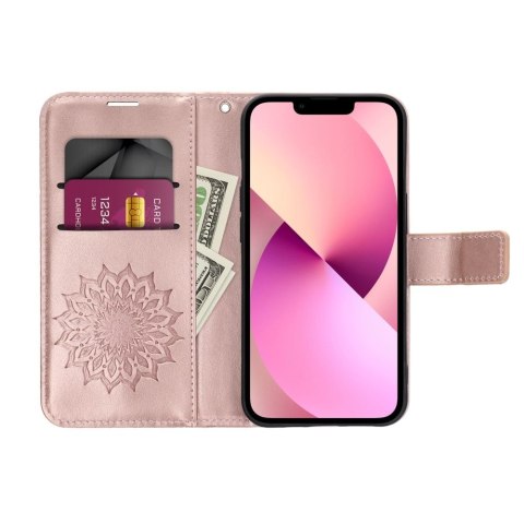 Kabura MEZZO Book do XIAOMI Redmi 9C / 9C NFC mandala złoty róż Kabura MEZZO Book do XIAOMI Redmi 9C / 9C NFC mandala złoty róż