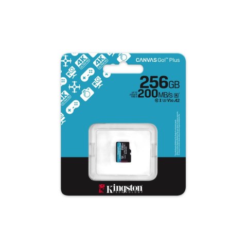Kingston karta pamięci 256GB microSDXC Canvas Go Plus Gen4 200MB/s A2 U3 V30 Kingston karta pamięci 256GB microSDXC Canvas Go Plus Gen4 200MB/s A2 U3 V30