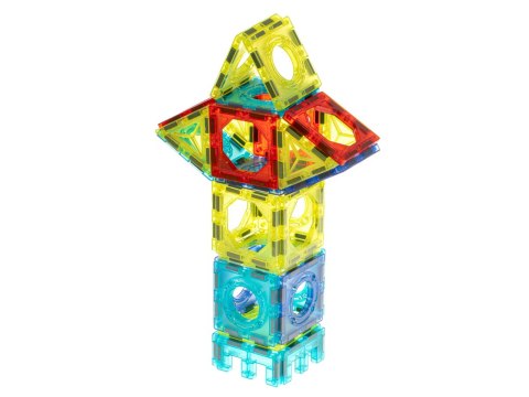 Klocki magnetyczne marble tor kulkowy świecący 75 elementów Klocki magnetyczne marble tor kulkowy świecący 75 elementów
