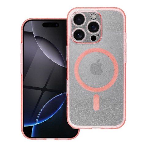 Futerał CLEAR MAG COVER z ochroną aparatu kompatybilny z MagSafe do IPHONE 15 Pro pink glitter