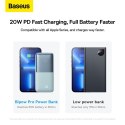 BASEUS powerbank 10000 mAh + kabel USB A do Typ C PD QC3.0 3A 22,5W PPBD040003 niebieski