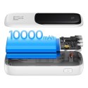 BASEUS powerbank 10000 mAh z wbudowanym kablem Typ C + kabel USB A do Typ C PD QC3.0 3A 22,5W PPQD020102 biały