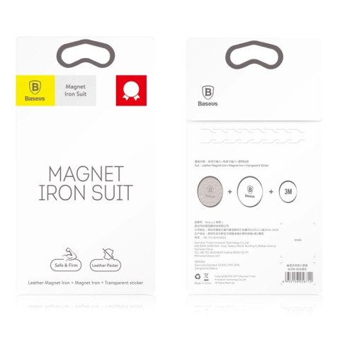 Blaszki Baseus Magnet Iron Suit do uchwytów magnetycznych samoprzylepne - srebrna i czarna (2 szt.)