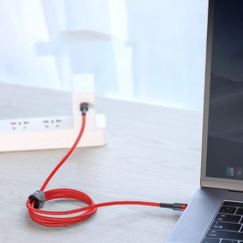 Kabel Baseus CATKLF-H09 USB-C - USB-C PD QC 60W 3A 480Mb/s 2m - czerwony Kabel Baseus CATKLF-H09 USB-C - USB-C PD QC 60W 3A 480Mb/s 2m - czerwony