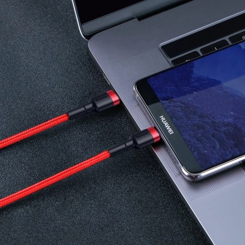 Kabel Baseus CATKLF-H91 USB-C - USB-C PD QC 60W 3A 480Mb/s 2m - czarno-czerwony Kabel Baseus CATKLF-H91 USB-C - USB-C PD QC 60W 3A 480Mb/s 2m - czarno-czerwony