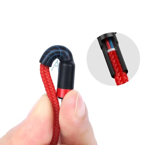 Kabel Baseus CATKLF-H91 USB-C - USB-C PD QC 60W 3A 480Mb/s 2m - czarno-czerwony Kabel Baseus CATKLF-H91 USB-C - USB-C PD QC 60W 3A 480Mb/s 2m - czarno-czerwony