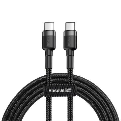 Kabel Baseus CATKLF-HG1 USB-C - USB-C PD QC 60W 3A 480Mb/s 2m - czarno-szary Kabel Baseus CATKLF-HG1 USB-C - USB-C PD QC 60W 3A 480Mb/s 2m - czarno-szary