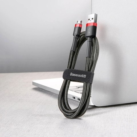 Kabel Baseus Cafule Cable CAMKLF-B91 USB-A / micro USB 2.4A 1 m - czarno-czerwony Kabel Baseus Cafule Cable CAMKLF-B91 USB-A / micro USB 2.4A 1 m - czarno-czerwony