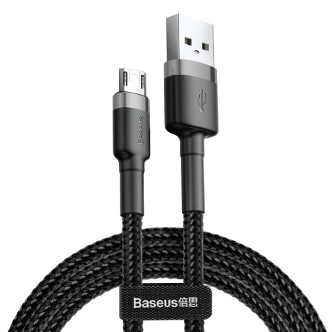 Kabel Baseus Cafule Cable CAMKLF-BG1 USB-A / micro USB 2.4A 1 m - czarno-szary Kabel Baseus Cafule Cable CAMKLF-BG1 USB-A / micro USB 2.4A 1 m - czarno-szary