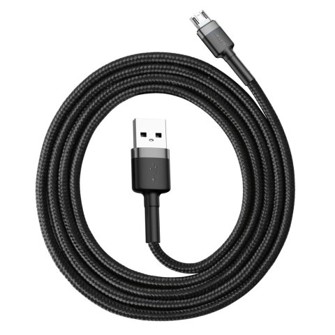 Kabel Baseus Cafule Cable CAMKLF-BG1 USB-A / micro USB 2.4A 1 m - czarno-szary Kabel Baseus Cafule Cable CAMKLF-BG1 USB-A / micro USB 2.4A 1 m - czarno-szary