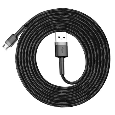 Kabel Baseus Cafule Cable CAMKLF-CG1 USB-A / micro USB 1.5A 2 m - czarno-szary Kabel Baseus Cafule Cable CAMKLF-CG1 USB-A / micro USB 1.5A 2 m - czarno-szary