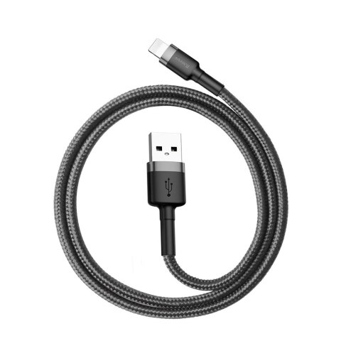 Kabel Baseus Cafule USB-A / Lightning 2.4A QC 3.0 0.5 m - czarno-szary Kabel Baseus Cafule USB-A / Lightning 2.4A QC 3.0 0.5 m - czarno-szary
