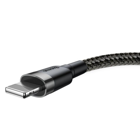 Kabel Baseus Cafule USB-A / Lightning 2.4A QC 3.0 0.5 m - czarno-szary Kabel Baseus Cafule USB-A / Lightning 2.4A QC 3.0 0.5 m - czarno-szary